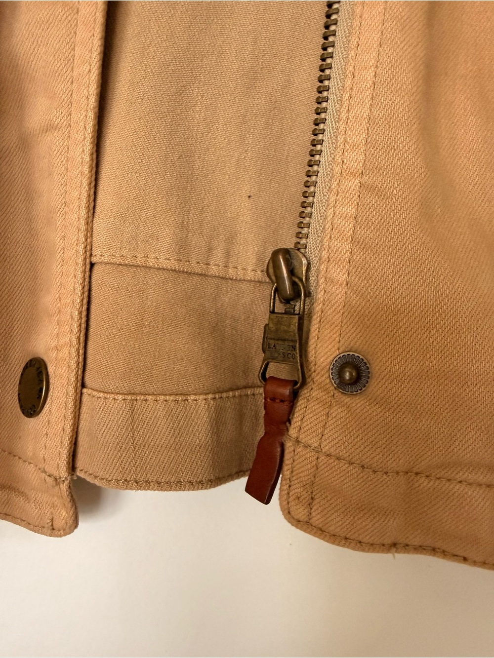 Ralph Lauren Tan Field Jacket with Leather-Trim Pockets - Picture 3 of 15